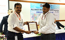 Mr. Chandrasekhar Chenniappan, Senior Director-HR Virtusa being felicitated