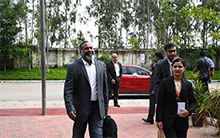 Mr. Srikanth NR Managing Director - HR Accenture being welcomed by students to the Alliance Campus