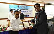 Mr. Winston Derosario, Head People & Culture Quintype Inc  being felicitated 1