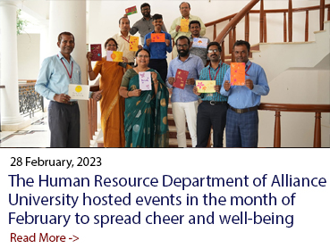 The Human Resource Department of Alliance University hosted events in the month of February to spread cheer and well-being