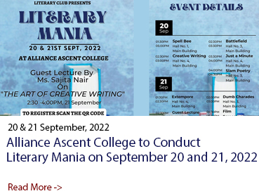 Alliance Ascent College to Conduct Literary Mania on September 20 and 21, 2022