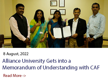Alliance University Gets into a Memorandum of Understanding with CAF India