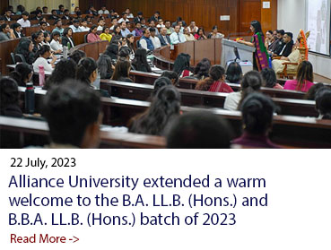 Alliance University extended a warm welcome to the B.A. LL.B. (Hons.) and B.B.A. LL.B. (Hons.) batch of 2023 through an extraordinary Inaugural & Orientation Program
