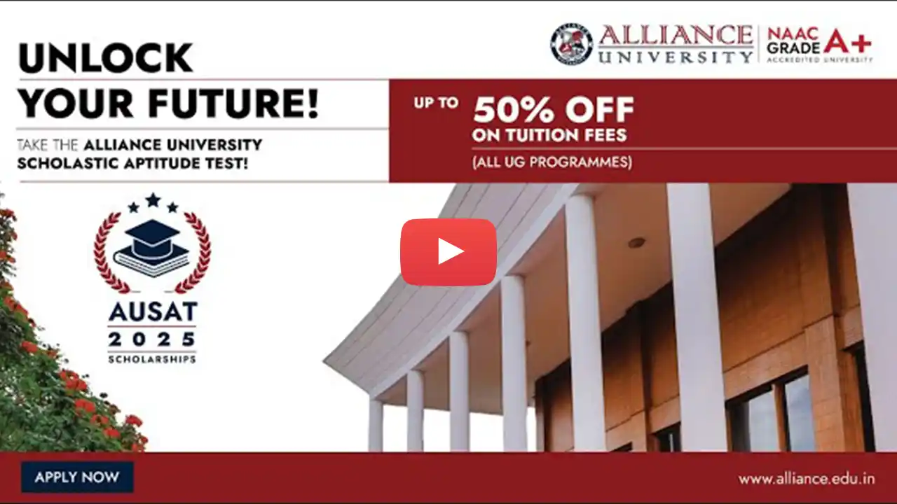 UG Scholarships 2025 | AUSAT | Alliance University