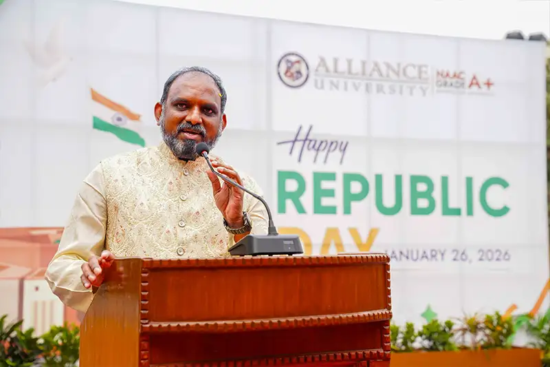 Alliance University Commemorates the 77th Republic Day in Honour of India's Constitutional Foundation  - 3