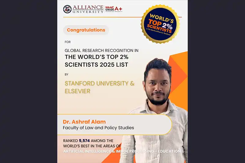 Alliance University Faculty Featured in Stanford University’s World’s Top 2% Scientists 2025 List - 11