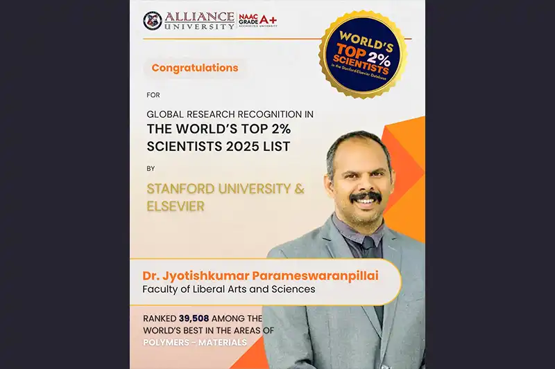 Alliance University Faculty Featured in Stanford University’s World’s Top 2% Scientists 2025 List - 2