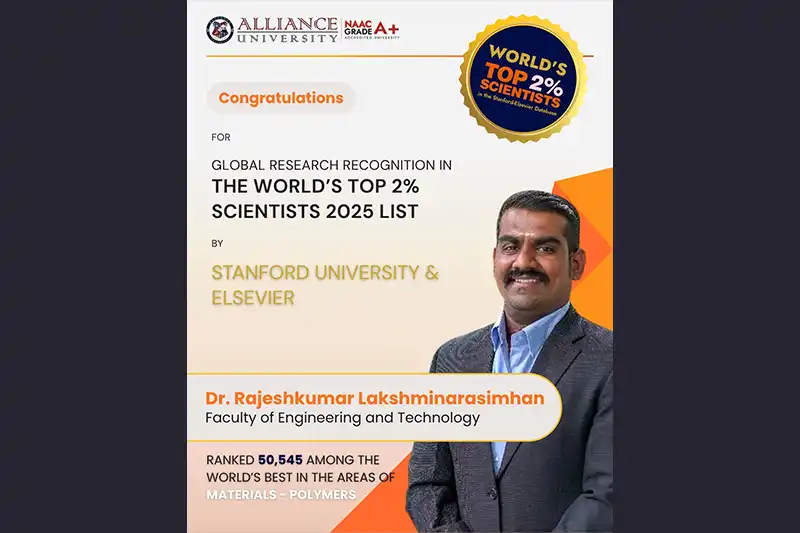 Alliance University Faculty Featured in Stanford University’s World’s Top 2% Scientists 2025 List - 3