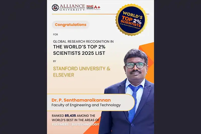 Alliance University Faculty Featured in Stanford University’s World’s Top 2% Scientists 2025 List - 4