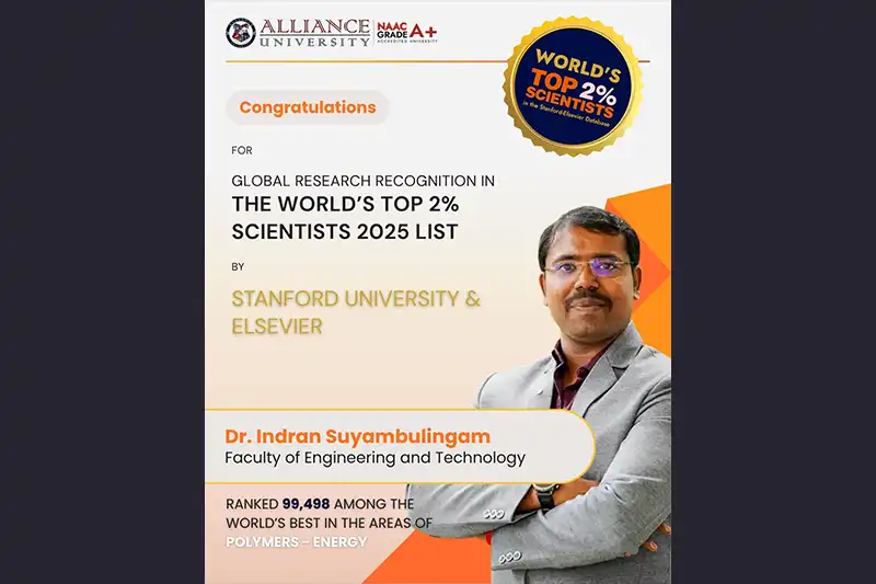 Alliance University Faculty Featured in Stanford University’s World’s Top 2% Scientists 2025 List - 5