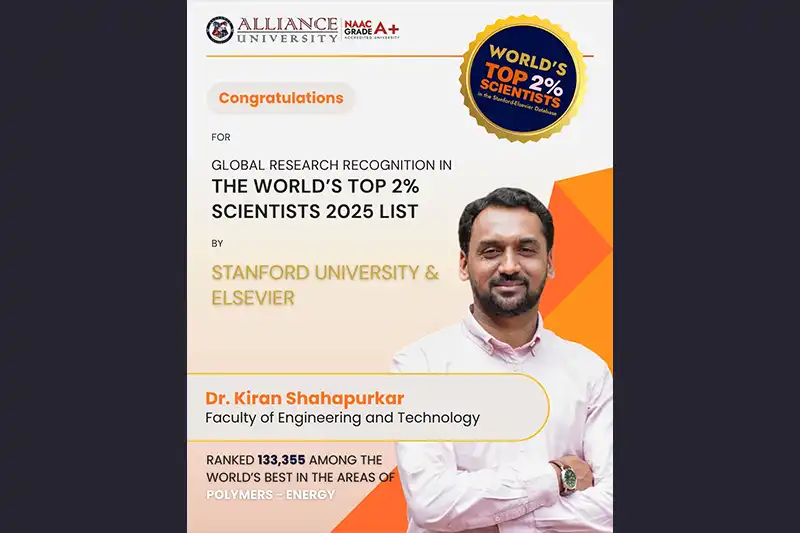 Alliance University Faculty Featured in Stanford University’s World’s Top 2% Scientists 2025 List - 7