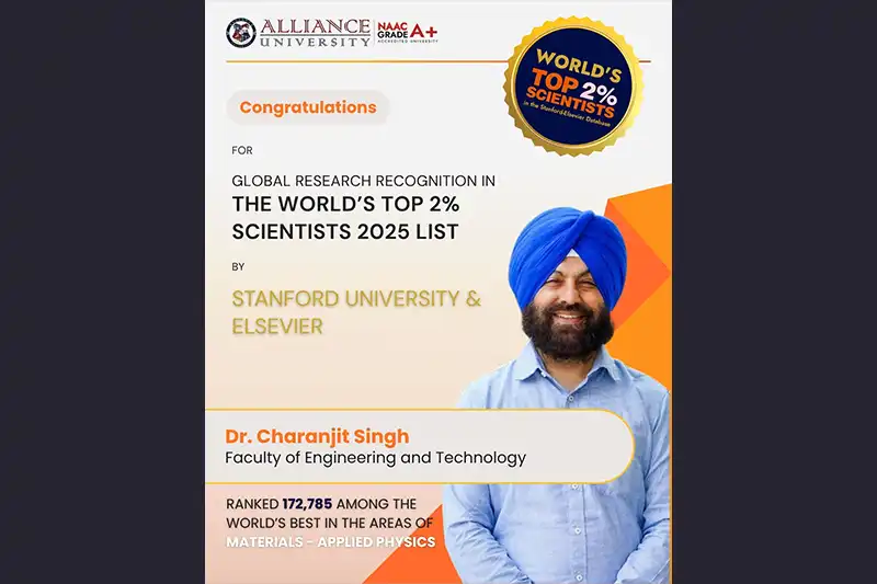 Alliance University Faculty Featured in Stanford University’s World’s Top 2% Scientists 2025 List - 8