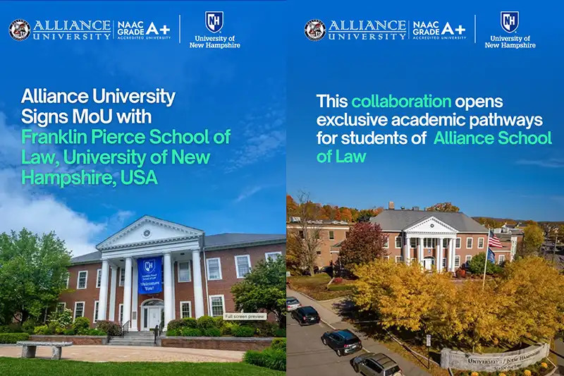 Alliance University Signs MoA with Franklin Pierce School of Law, University of New Hampshire