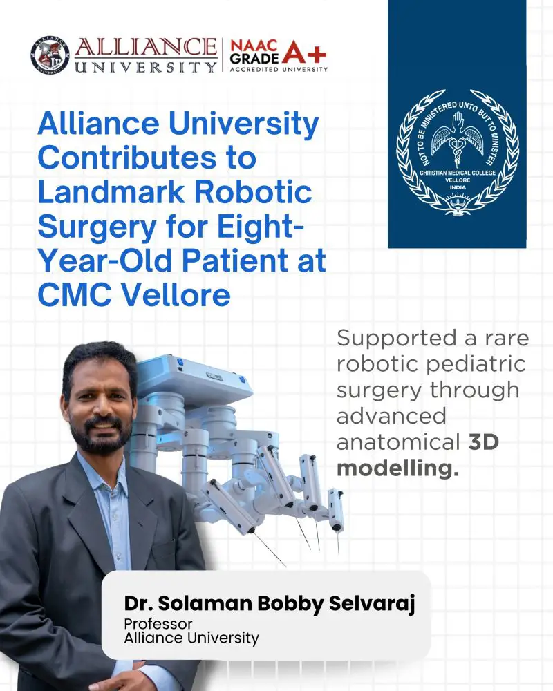 Alliance University Faculty Contributes 3D-Printed Models to Support Robotic Airway Reconstruction at CMC Vellore