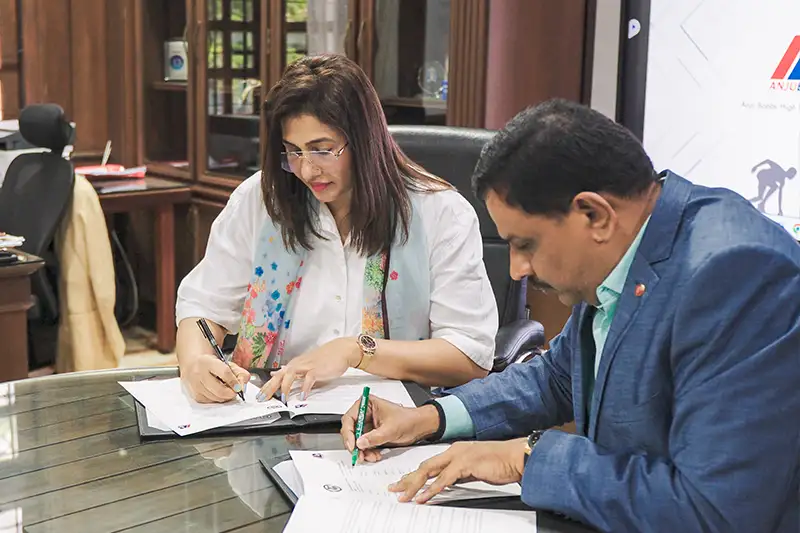 Alliance University signs of a Memorandum of Understanding (MoU) with the Anju Bobby High Performance Center 1
