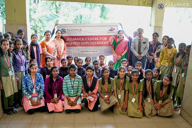 The Alliance Centre for Women Empowerment promotes cyber security awareness at the Government High School, Anekal, Bengaluru