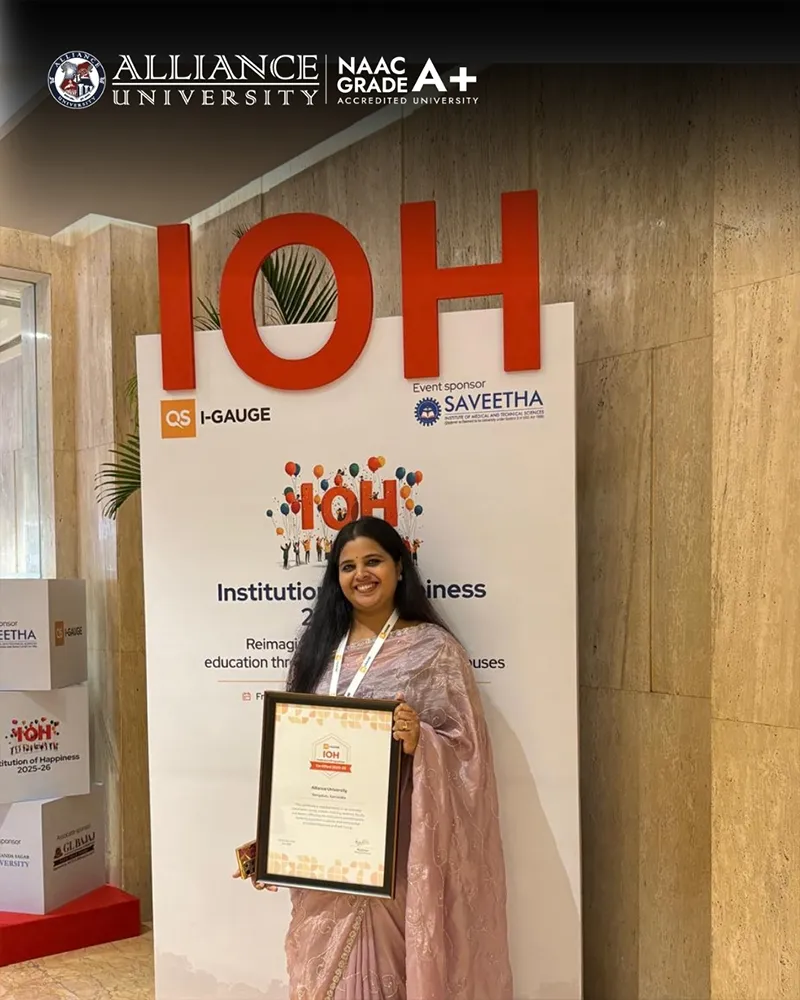 Alliance University Recognised with the QS I-GAUGE Institution of Happiness Award 2025–26 - 3