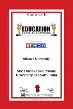 Alliance University received the Brands Academy Education Excellence Award, 2013
