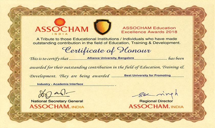ASSOCHAM Education Excellence Awards 2018 for Industry – Academia Interface