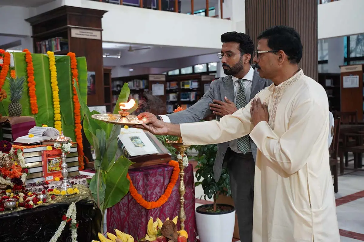 Alliance University Celebrates Saraswati Puja at Central Library 